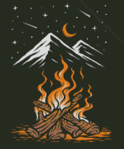 Mountain Campfire Diamond Paintings