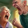 Old Couple Fighting Diamond Paintings