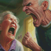 Old Couple Fighting Diamond Paintings