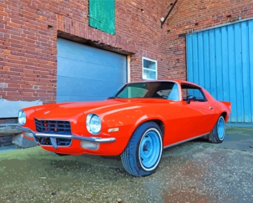 Orange 1970 Camaro Diamond Paintings