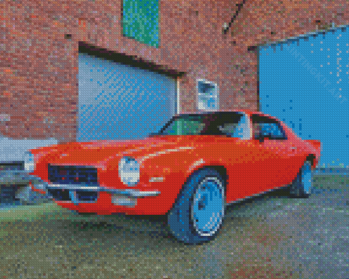 Orange 1970 Camaro Diamond Paintings