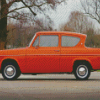 Orange Ford Anglia Car Diamond Paintings