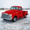 Red 54 GMC Truck Diamond Paintings