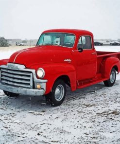 Red 54 GMC Truck Diamond Paintings