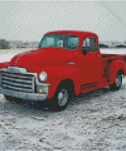 Red 54 GMC Truck Diamond Paintings