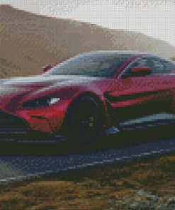 Red Aston Martin Vantage Diamond Paintings