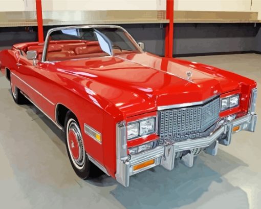 Red Cadillac Eldorado Car Diamond Paintings