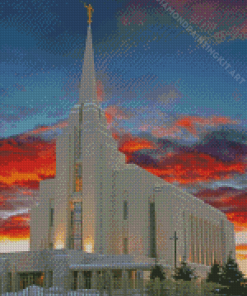 Rexburg Temple Sunset Diamond Paintings