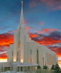 Rexburg Temple Sunset Diamond Paintings