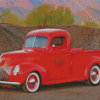 Vintage Red Ford Truck Diamond Paintings