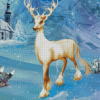 White Fantasy Deer Diamond Paintings