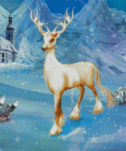 White Fantasy Deer Diamond Paintings