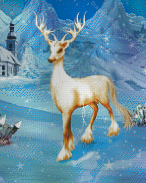 White Fantasy Deer Diamond Paintings