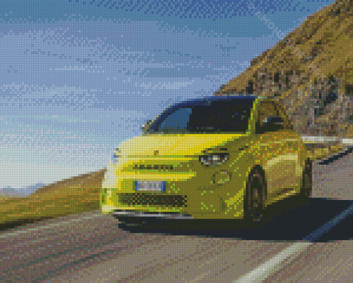 Yellow Abarth Diamond Paintings