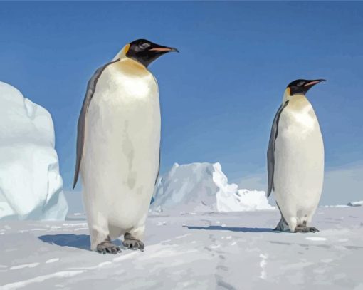 Emperor Penguin In Snow Diamond Paintings