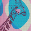 Pink And Blue Giraffe Diamond Paintings