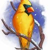 Snow Yellow Cardinal Diamond Paintings