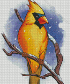 Snow Yellow Cardinal Diamond Paintings