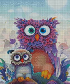 Aesthetic Purprle Owl Diamond Paintings