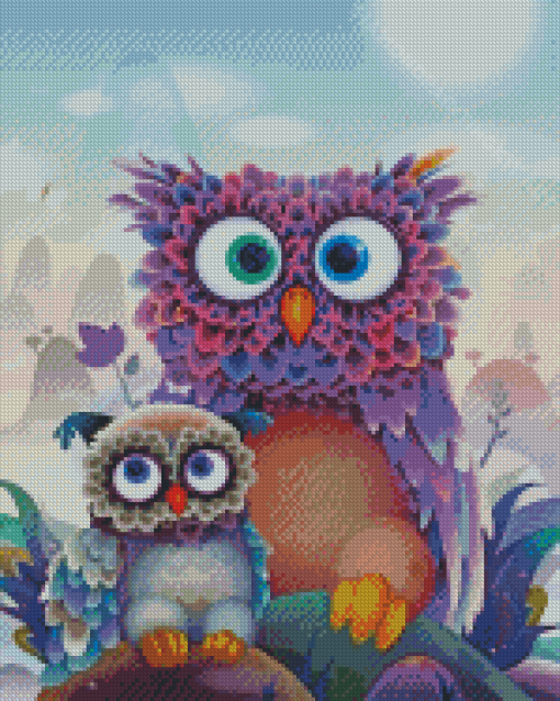 Aesthetic Purprle Owl Diamond Paintings