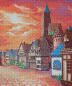 Cartoon Village Diamond Painting