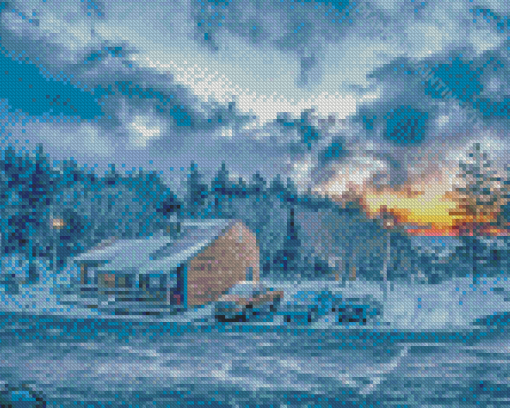 Snowshoe Sunset Diamond Painting