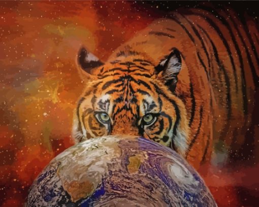 Tiger And Earth Diamond Painting