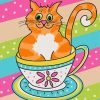 Cat In Cup Diamond Painting