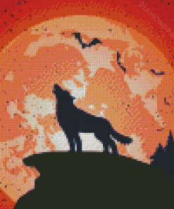 Orange Moon Diamond Painting