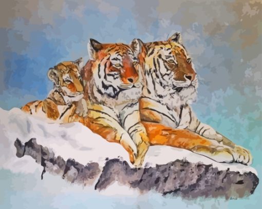 Tiger Family Diamond Painting