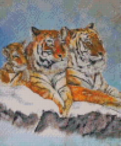 Tiger Family Diamond Painting