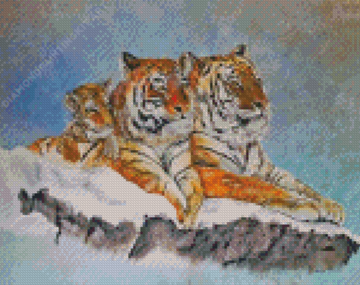 Tiger Family Diamond Painting