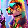 Neon Cheetah Diamond Painting