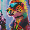 Neon Cheetah Diamond Painting