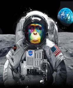 Space Astronaut Chimp Diamond Painting