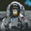 Space Astronaut Chimp Diamond Painting