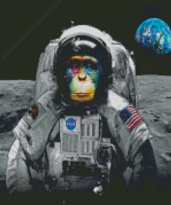 Space Astronaut Chimp Diamond Painting