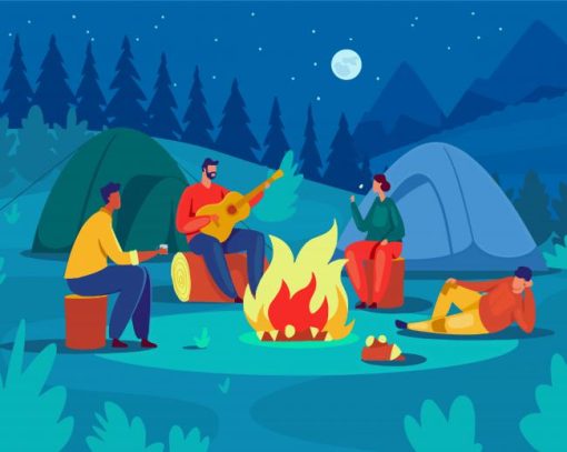 Friends Camping Diamond Painting