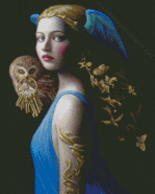 Owl Bird Girl Diamond Painting