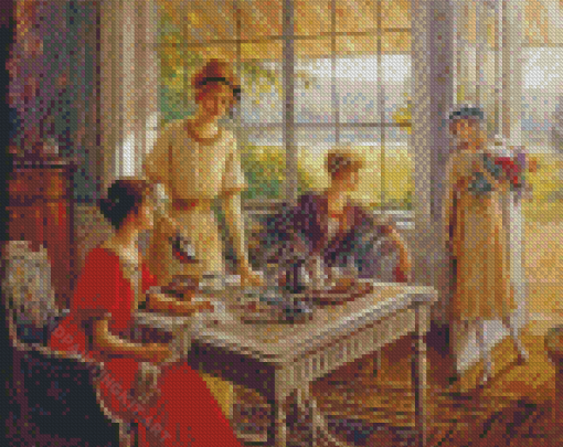 Women Taking Tea Diamond Painting