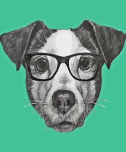 Dog In Glasses Diamond Painting