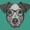 Dog In Glasses Diamond Painting