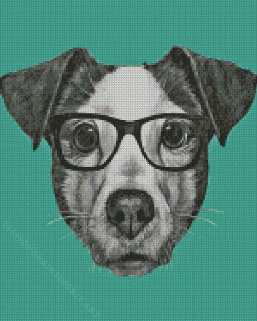 Dog In Glasses Diamond Painting