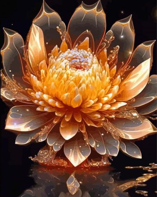 Golden Flower Diamond Painting