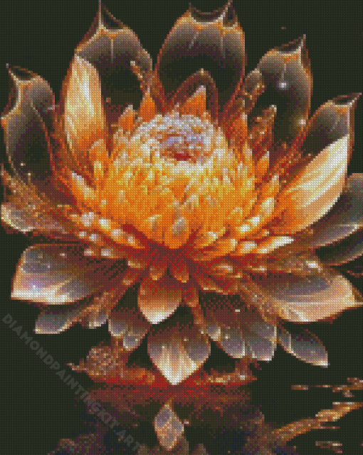 Golden Flower Diamond Painting