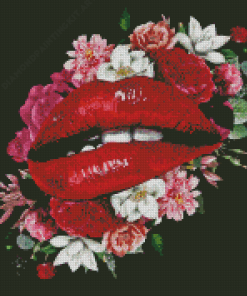 Lips Flowers Diamond Painting