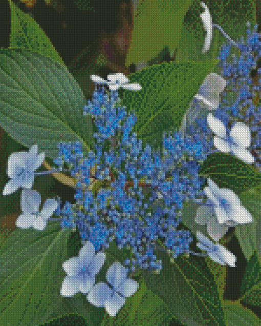 Bluebird Hydrangeas Plants Diamond Painting