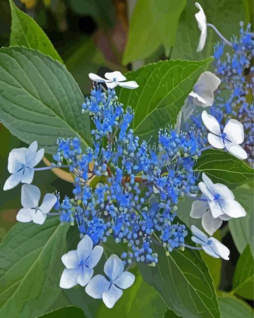 Bluebird Hydrangeas Plants Diamond Painting