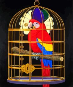 Caged Parrot Diamond Painting