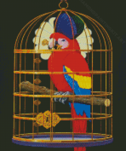 Caged Parrot Diamond Painting